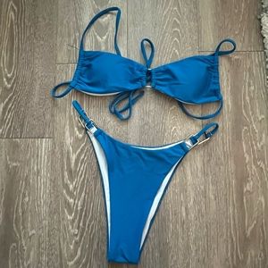 Blue High-Leg Bikini
